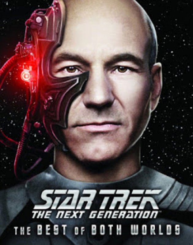 Resistance is Futile. Borg-ified Captain Picard (Patrick Stewart) in 'Star Trek - The next generation'. Bild: CBS Paramount.