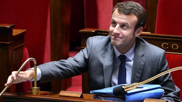 1Frankreichs Wirtschaftsminister, Emmanuel Macron, in der französischen Nationalversammlung am 18. Juni 015. Foto: AFP / Bertrand Guay