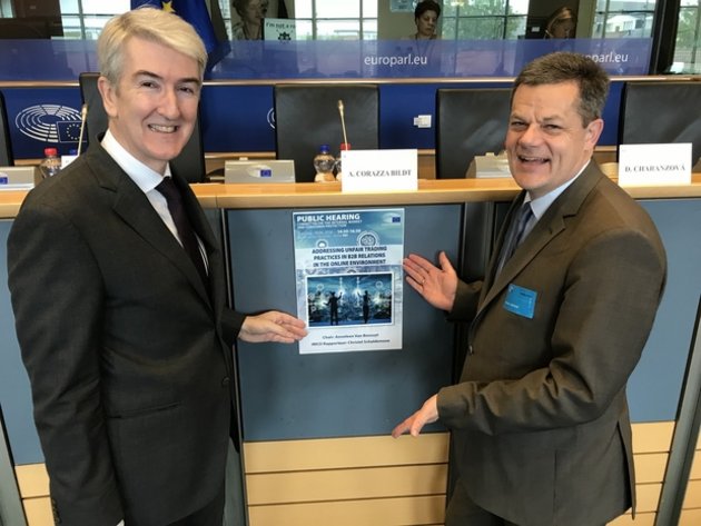 1Christian de Barrin und Markus Luthe bei der Öffentlichen Anhörung zur PB-Regulierung im IMCO-Ausschuss des Europäischen Parlaments am 19.06.018