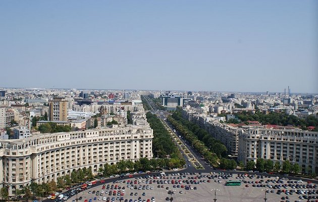 Aussicht vom Parlamentspalast in Bukarest; © Contessa Binter / Wikimedia Commons