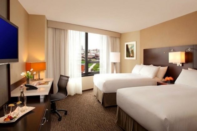 The redesigned Standard room with two double beds at the Millennium Hotel Minneapolis.