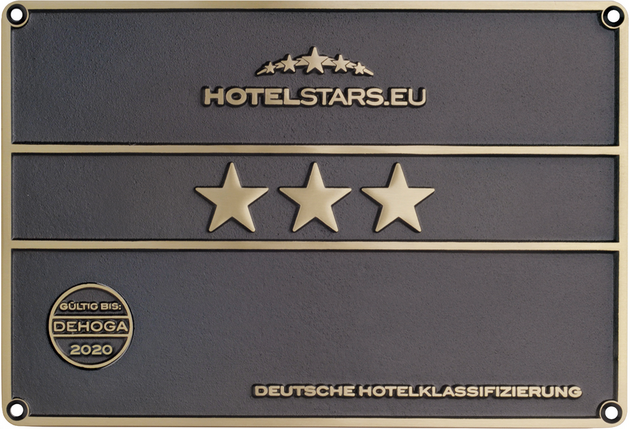 3-Sterne-Messingschild der Deutschen Hotelklassifizierung
