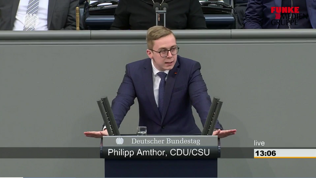 MdB Philipp Amthor (CDU); Screenshot bundestag.de