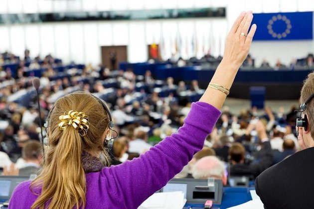 Abstimmung im Europäischen Parlament in Straßburg; © EP