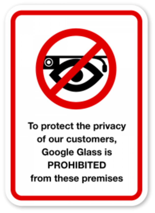 Verbotsschild für Google Glass; Quelle: https://krystal.co.uk