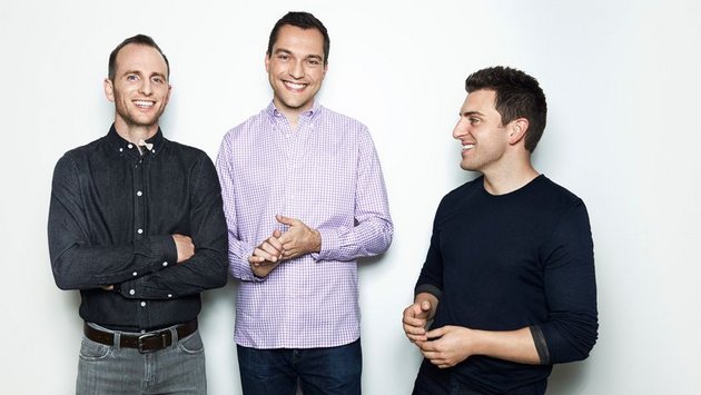 Airbnb-Gründer Joe Gebbia, Nathan Blecharczyk und Brian Chesky (v.l.); © Airbnb