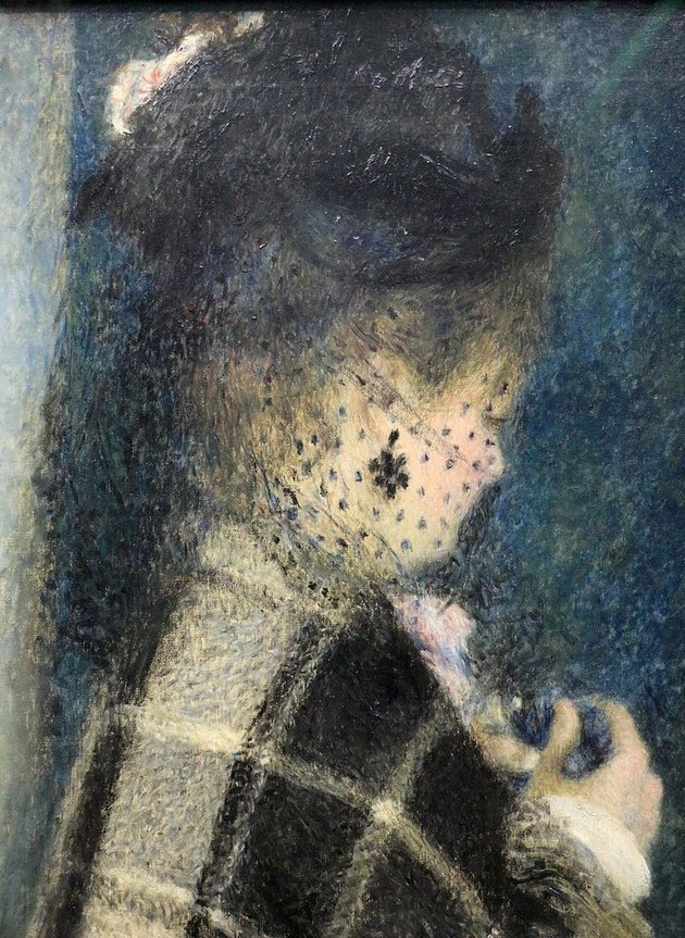 Pierre-Auguste Renoir, Dame mit Schleier (880); Quelle: Musée d'Orsay, Paris / Wikimedia Commons
