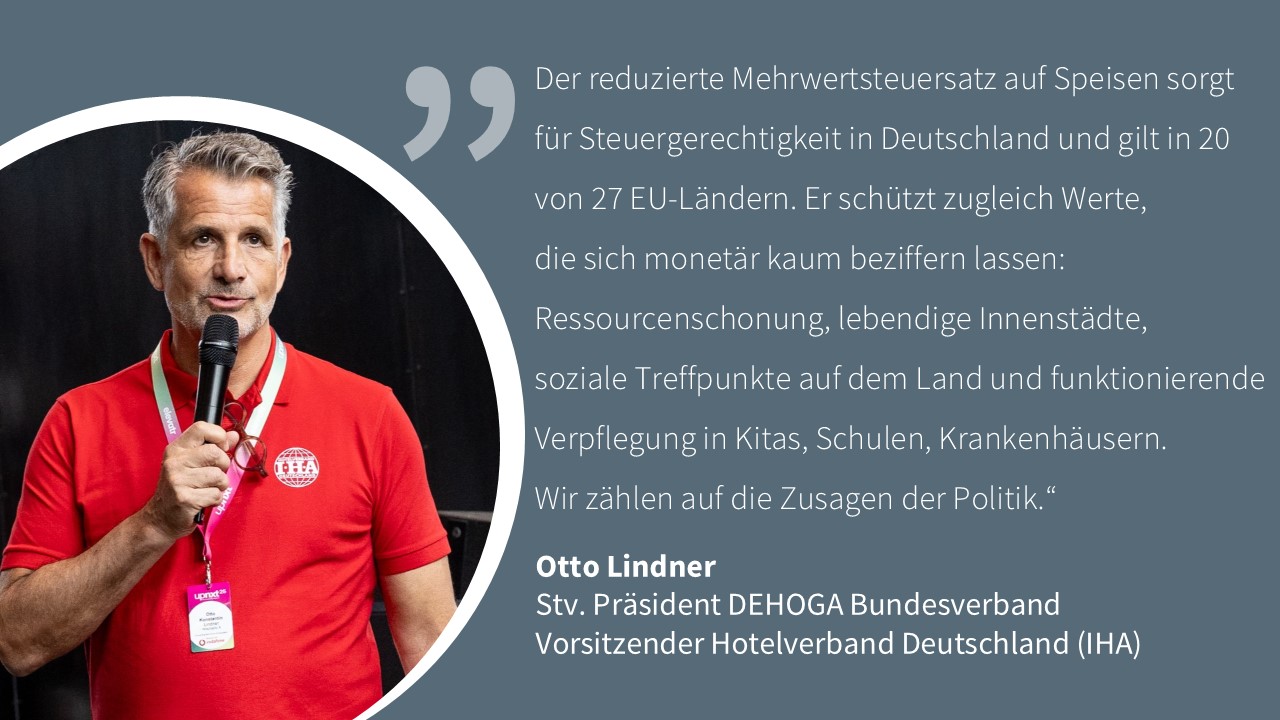 Statement von Otto Lindner zur reduzierten Mehrwersteuer auf Speisen Foto: Jana Kay und Silke Baier für elevatr / #upnxt25. 