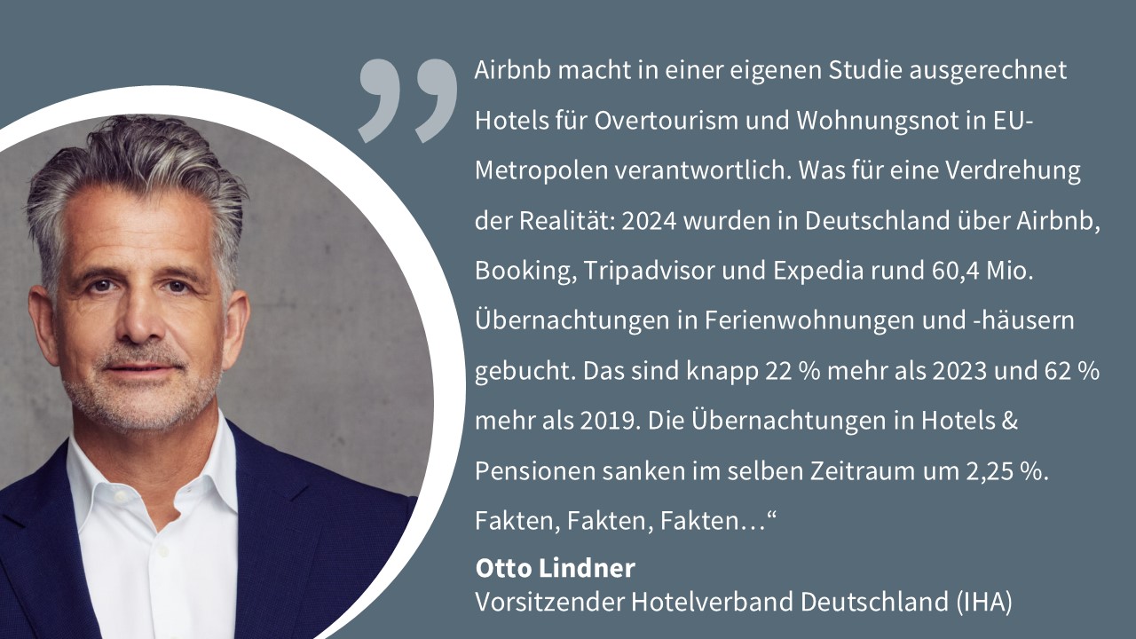 Statement von Otto Lindner zu Airbnb, Hotellerie und Overtourism